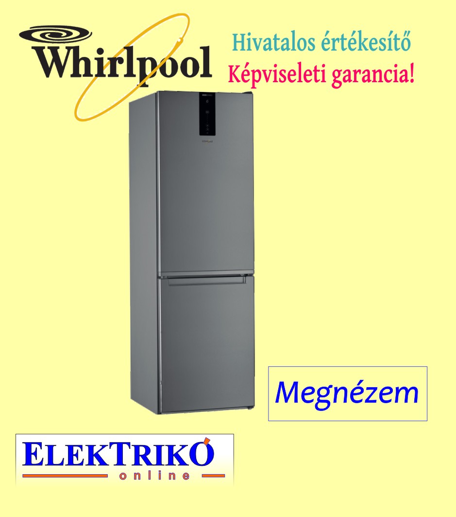 Whirlpool W7 8210 OX alul fagyasztós hűtőszekrény , inox szín , NoFrost